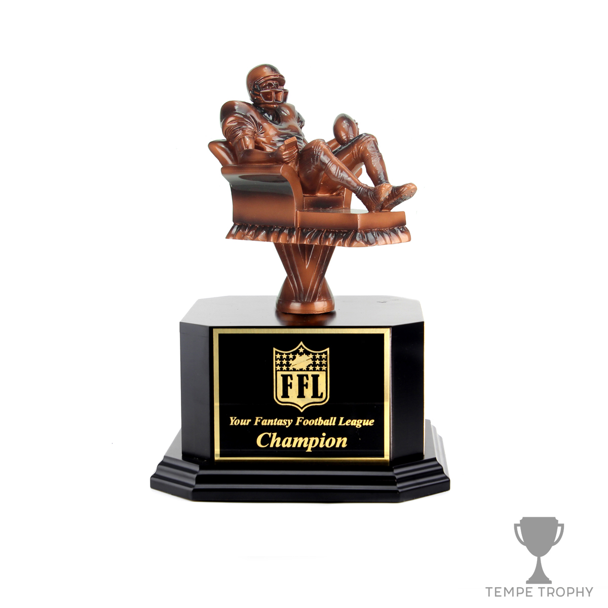 Sliver Armchair Quarterback Fantasy Football Trophy - Awesome Sports Awards