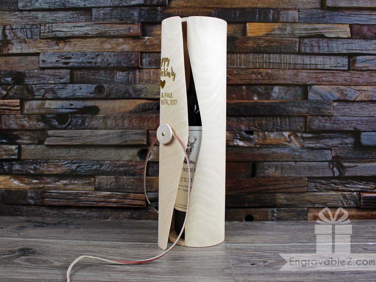 Custom Engraved Wood Wine Holder - Tempe Trophy
