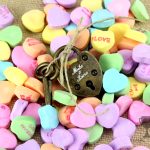 Engraved mini love lock in sweetheart pile