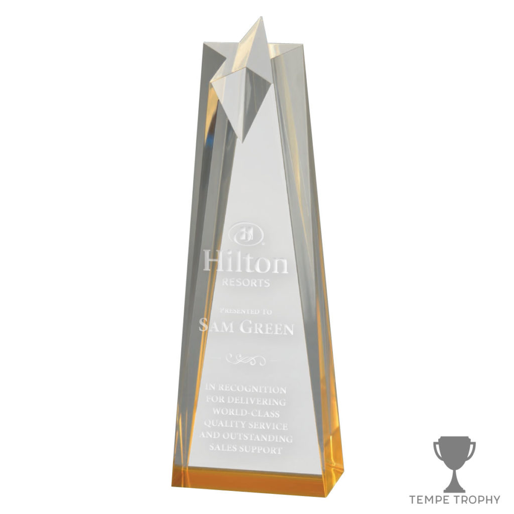 Gold Star Obelisk Acrylic Award