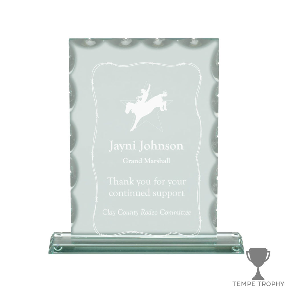 Keystone Scalloped Jade Glass Award