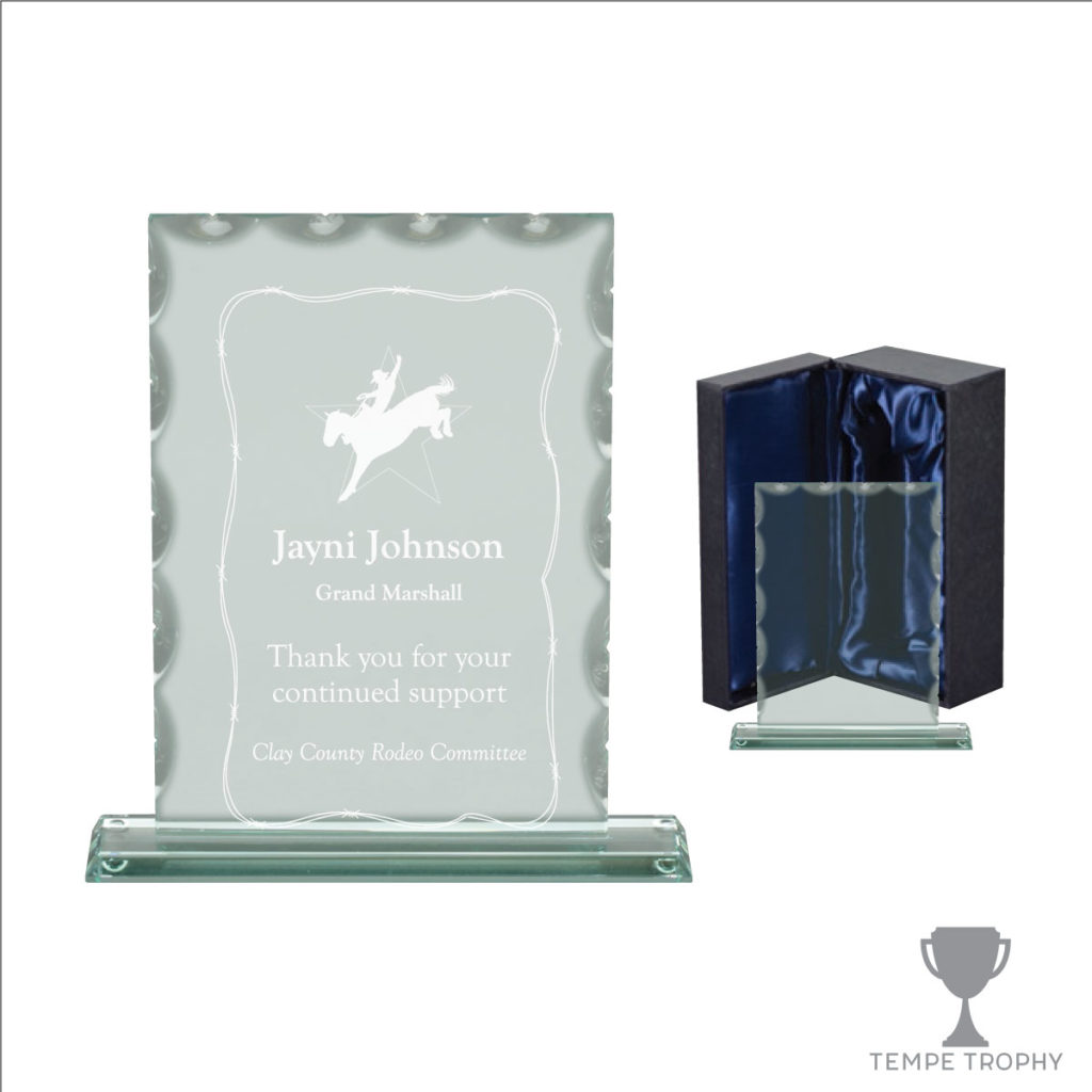 Keystone Scalloped Jade Glass Award