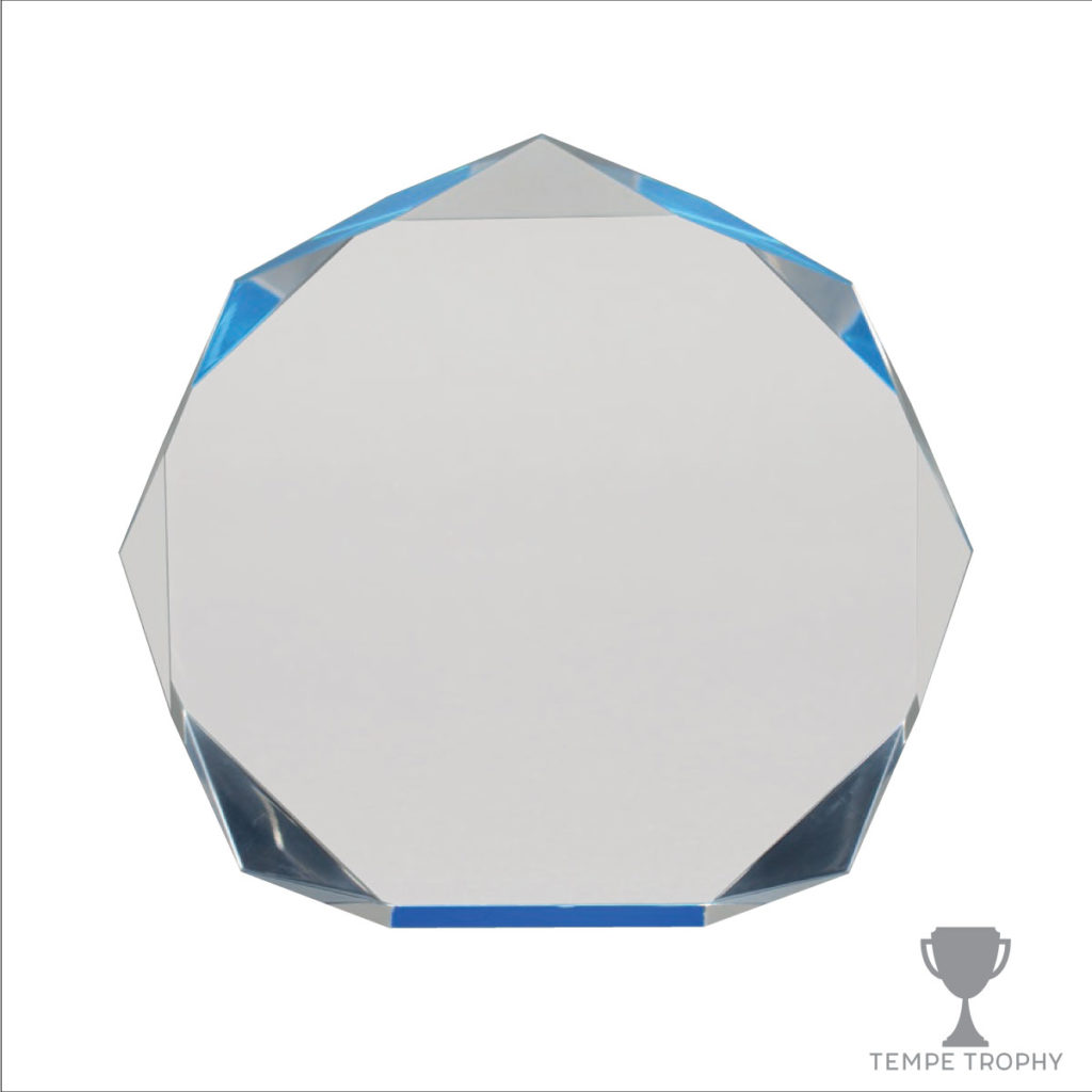 Blue Acrylic Octagon Award