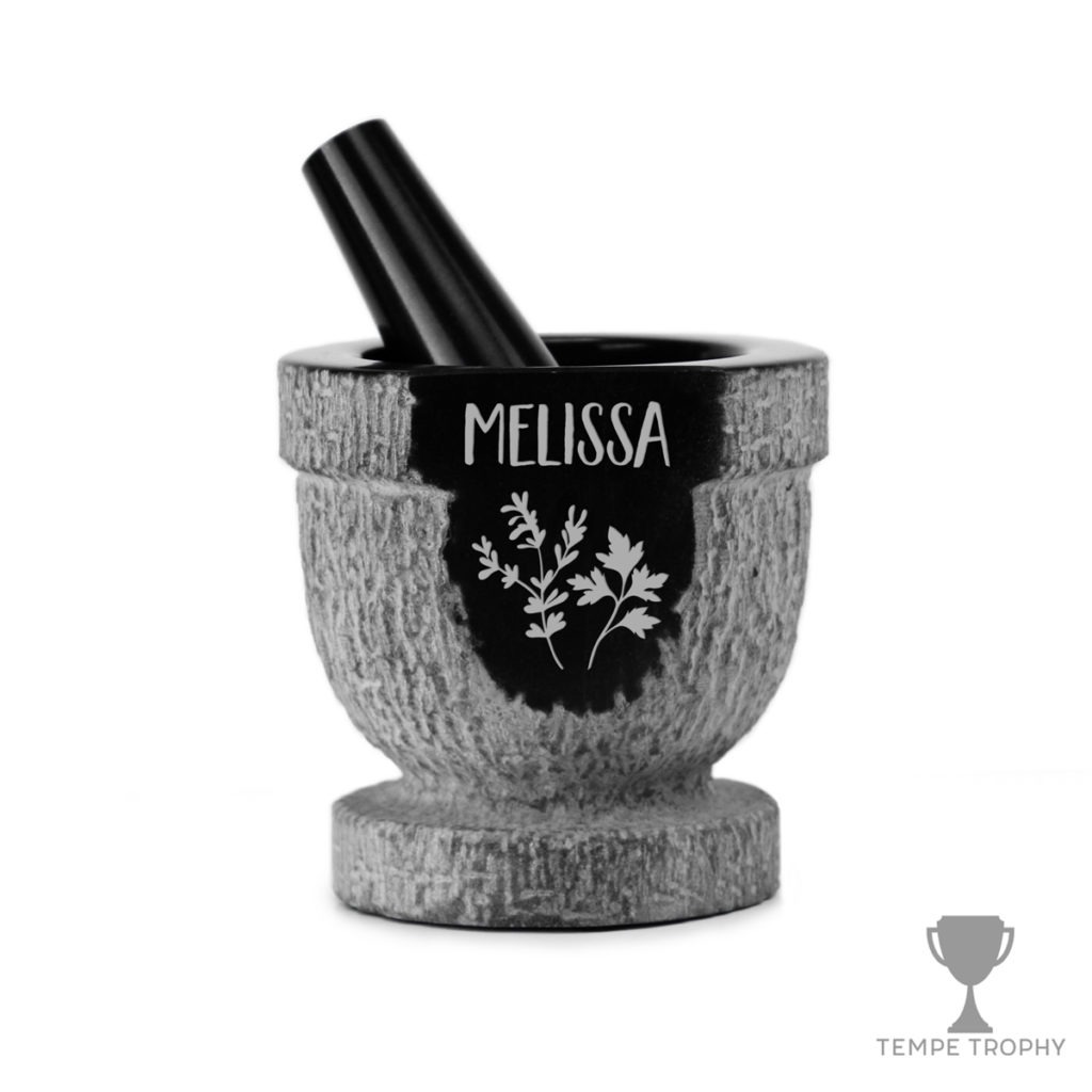 Black Onyx Marble Engraved Mortar and Pestle Set - Image 5