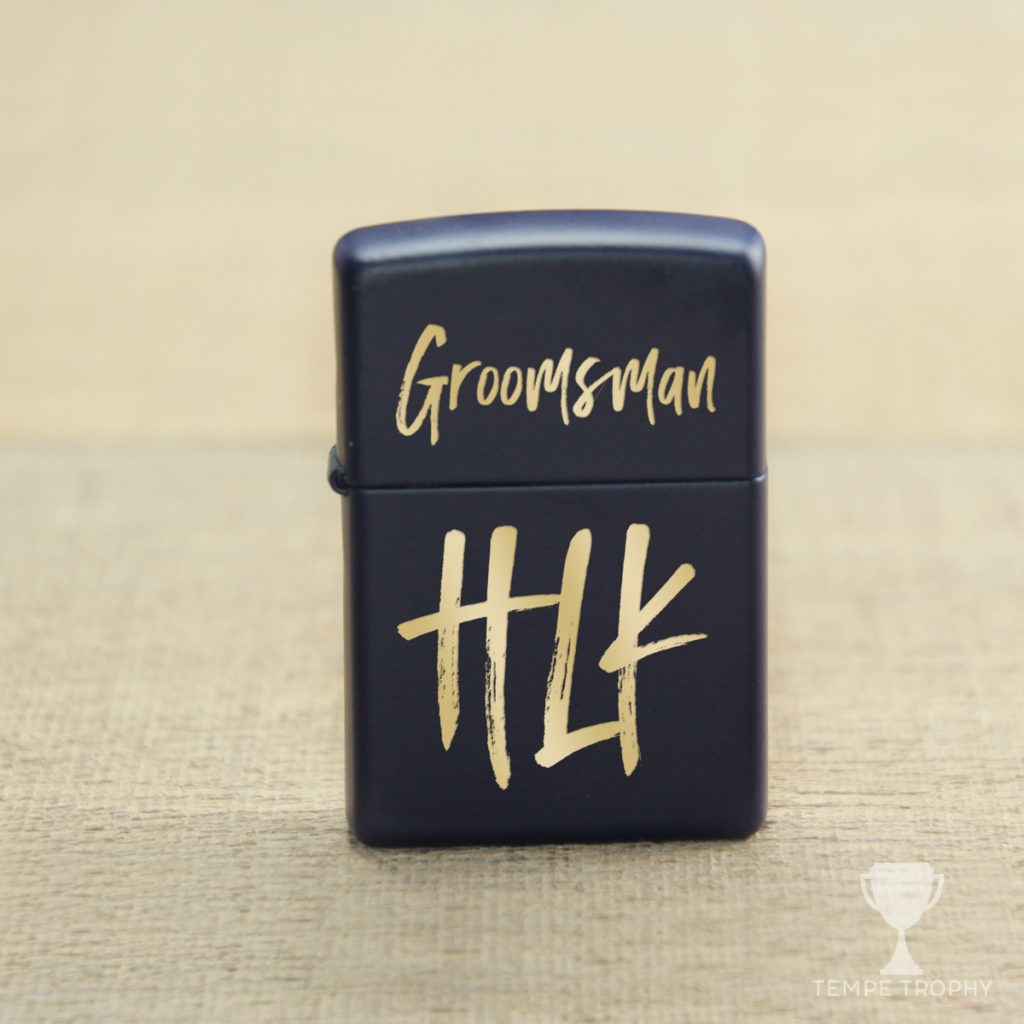 Blue Engraved Zippo Lighter - Image 2