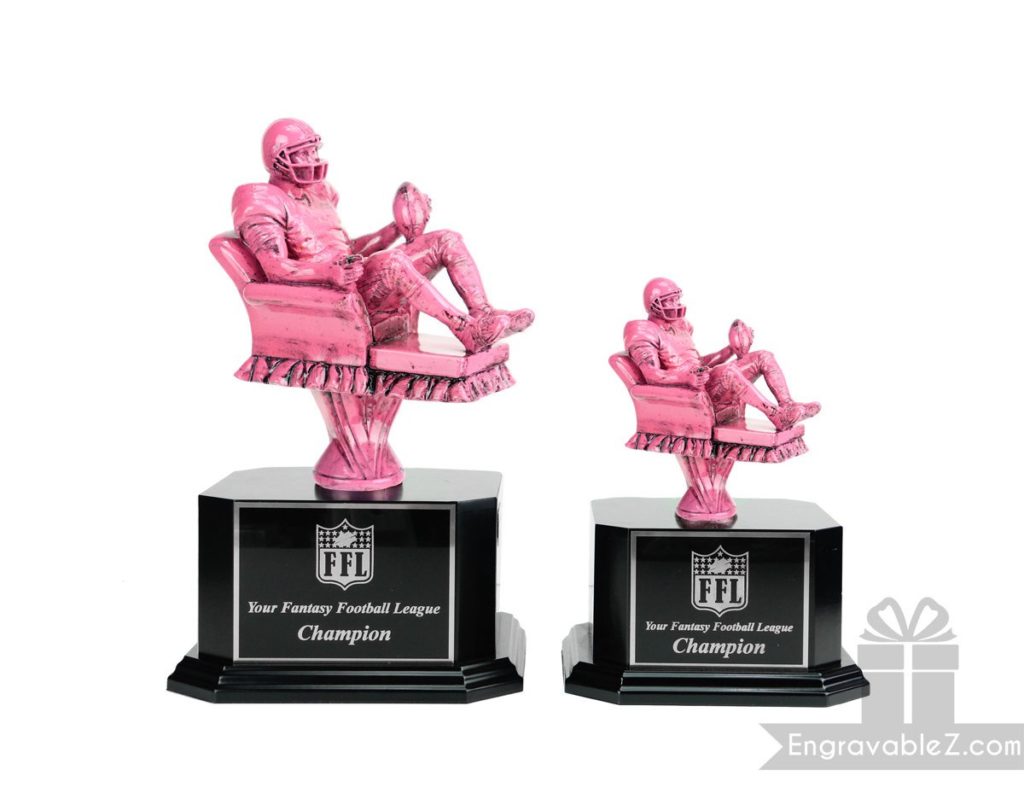 Fantasy Football Trophy - Pink Armchair Quarterback - Image 4