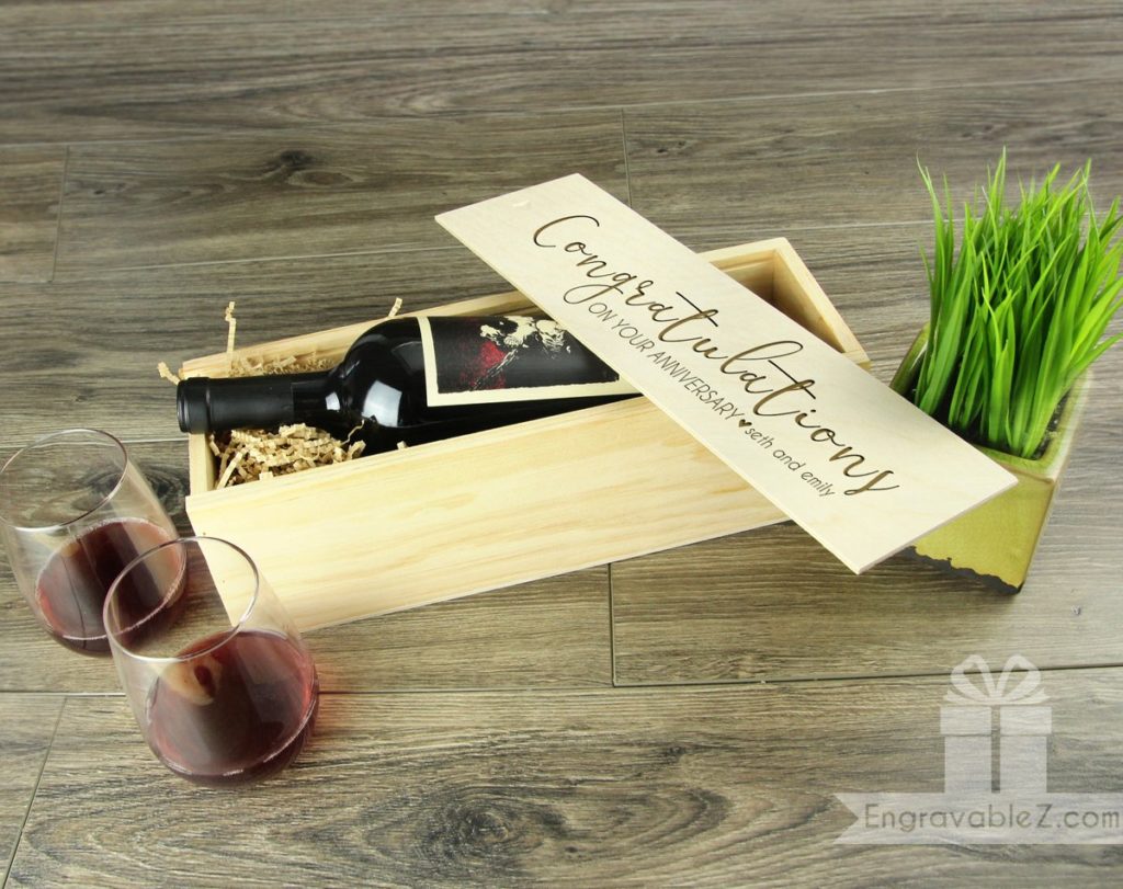 Engraved Wooden Wine Box - Image 3