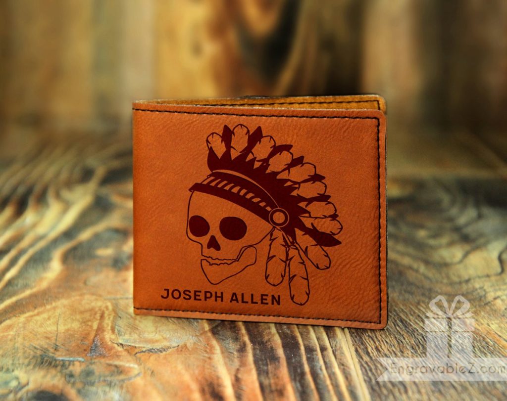 Custom Wallet - Tribal Skull