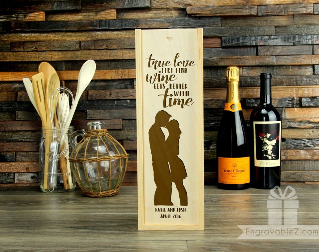 Engraved Wooden Wine Box - Image 2