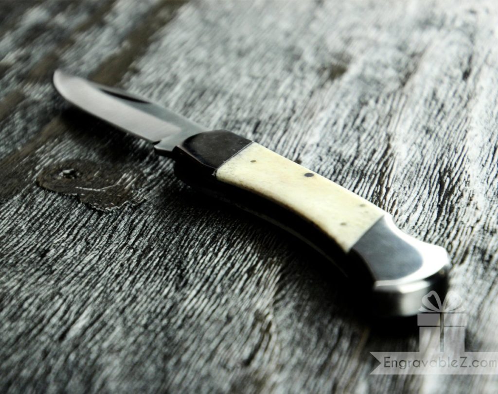 Custom Traditional Folding Knife - Natural Bone & Stainless Steel - Image 5