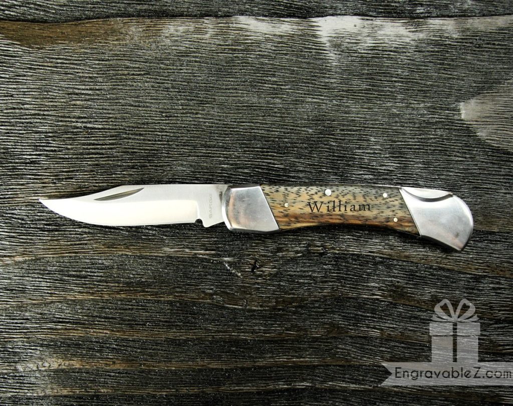 Custom Traditional Folding Knife - Zebrawood & Stainless Steel - Image 3