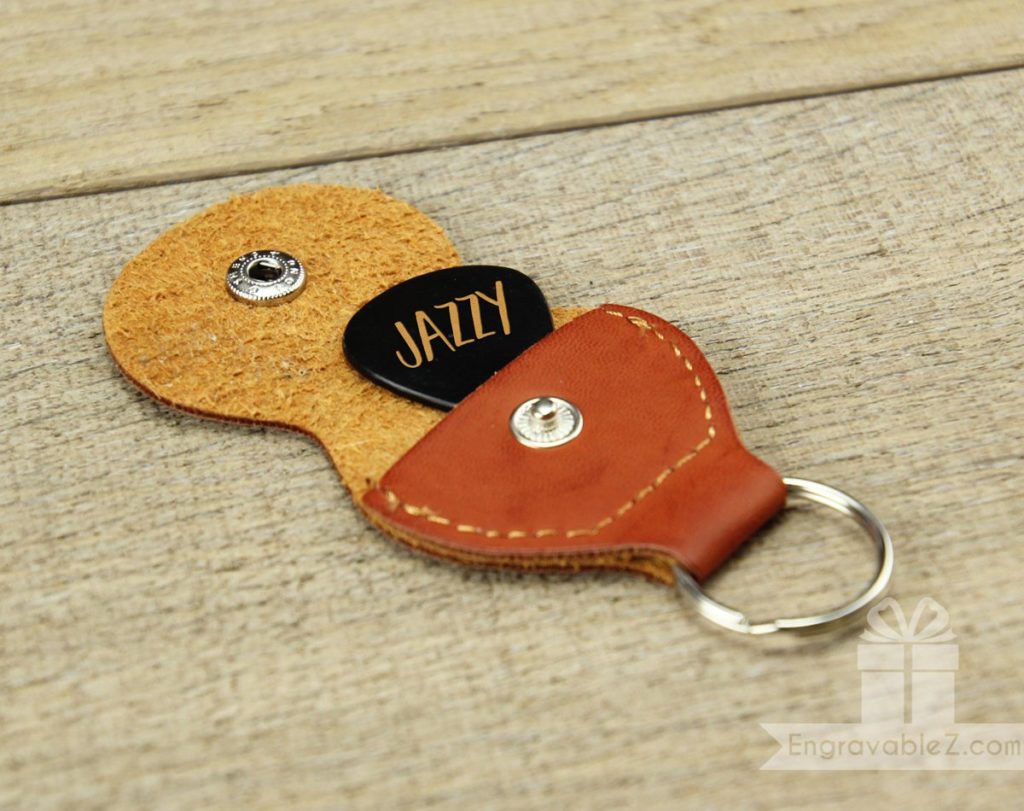 Custom Engraved Guitar Pick - Sleek Black Horn - Image 5