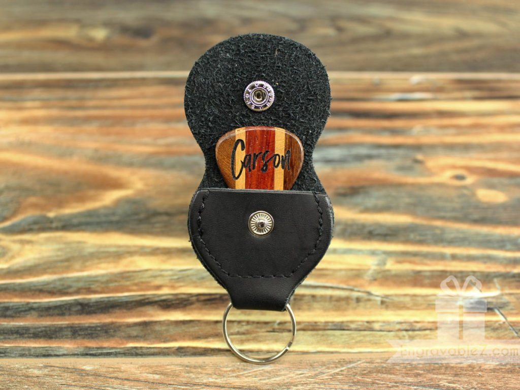 Custom Engraved Guitar Pick - Sleek Black Horn - Image 7