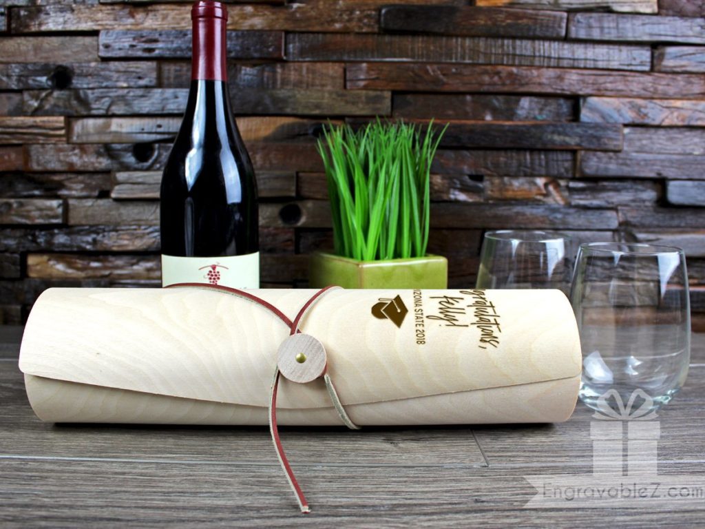 Custom Engraved Wood Wine Holder - Image 4
