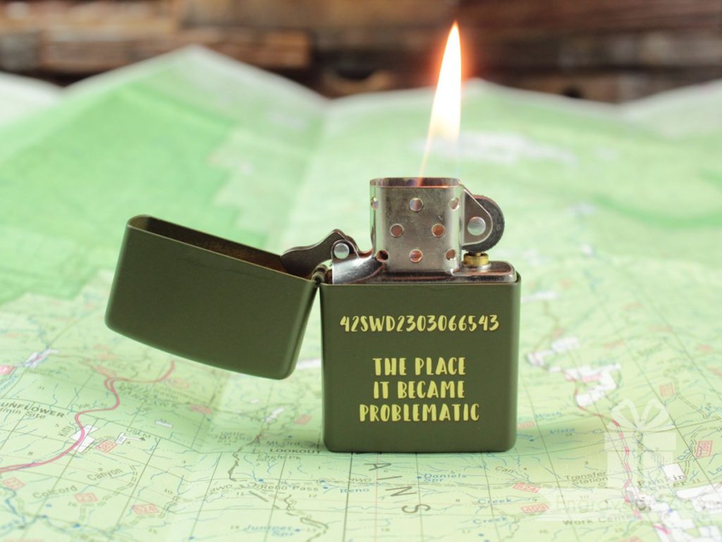 Green Engraved Zippo Lighter