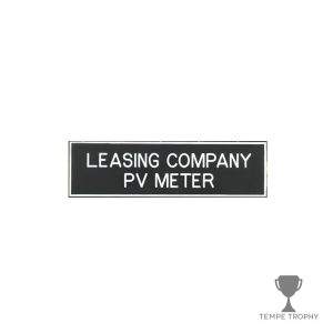 Black with White Text Plastic Panel Tag – "Leasing Company PV Meter"