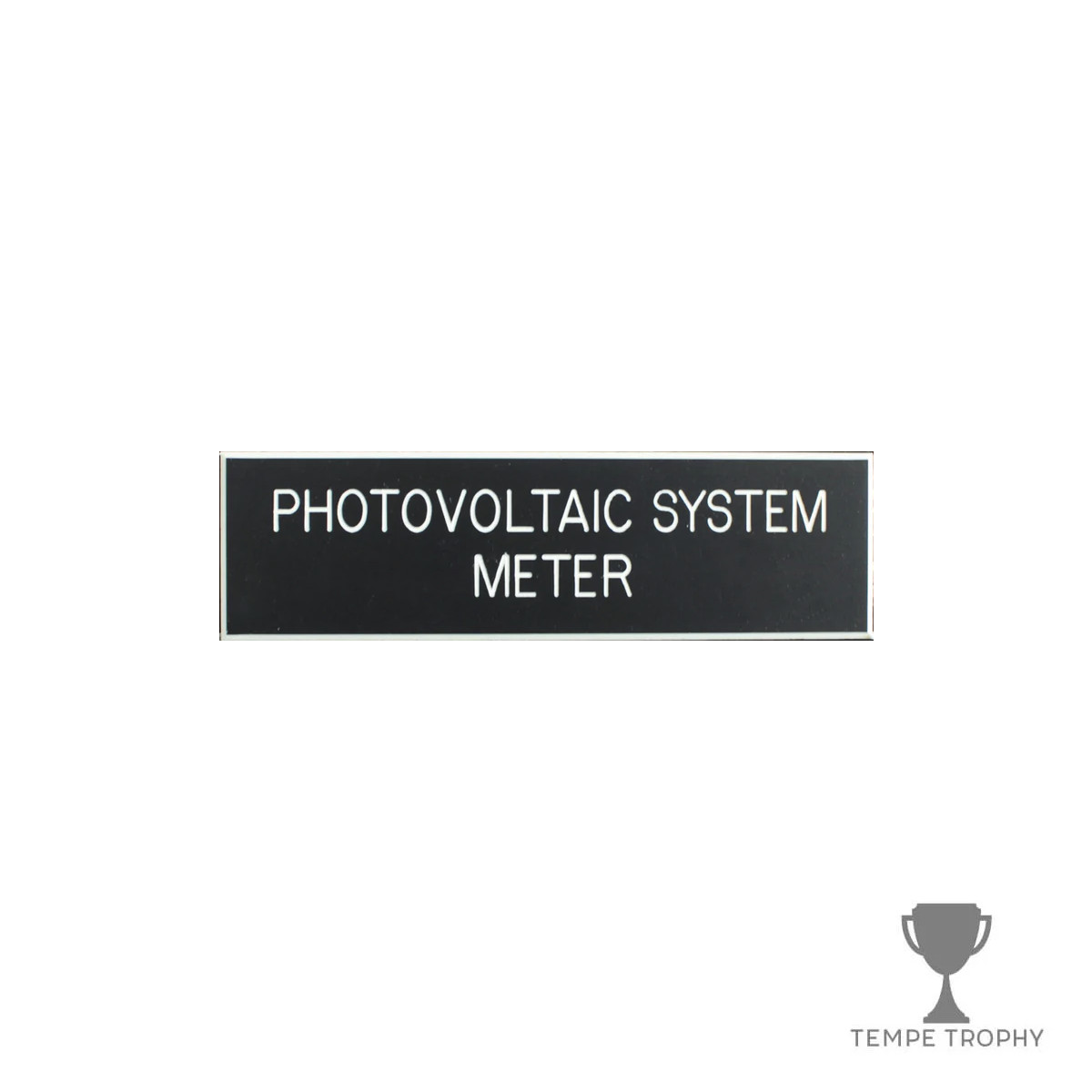 Black with White Text Plastic Panel Tag – "Photovoltaic System Meter"