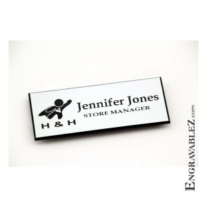 Logo Name Badge - White